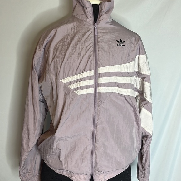 Adidas retro windbreaker jacket in lavender - Picture 5 of 9